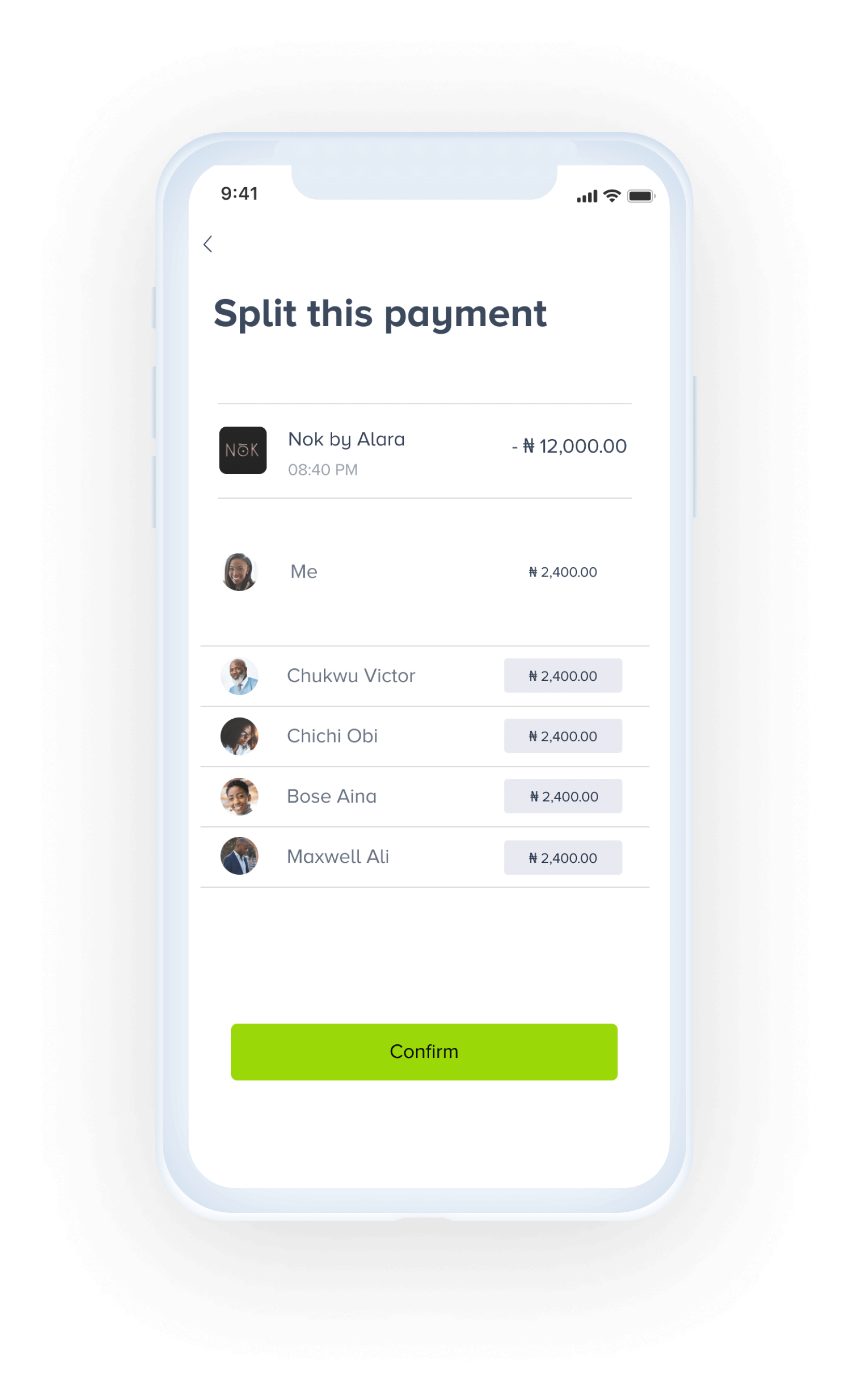 Easily split payments with your friends and family